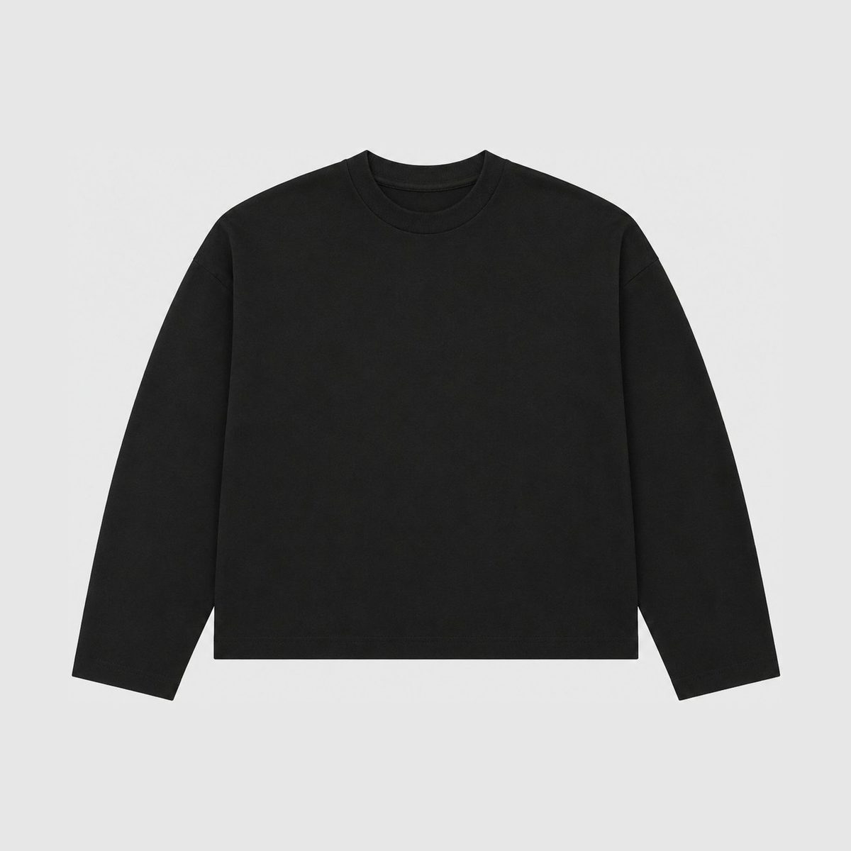 Heavy Long Sleeve in Black — flat lay